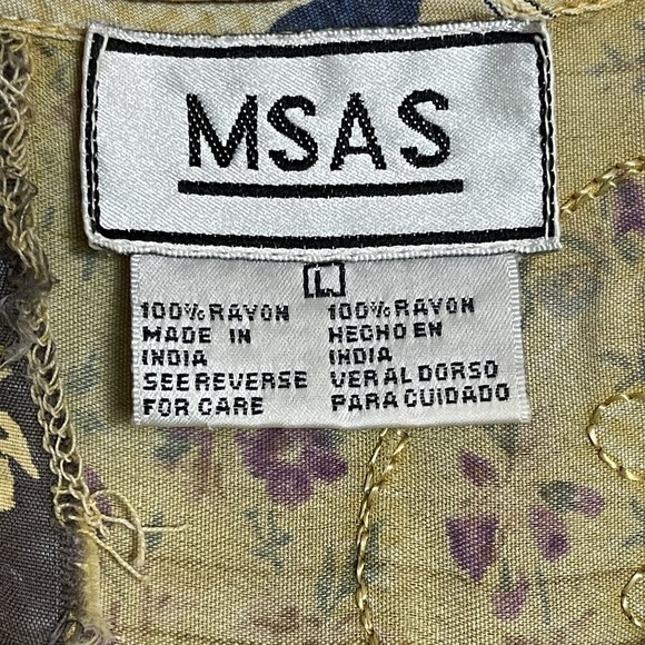 MSAS Y2K Patchwork Embroidered Top Womens L  Ruffle Hem Boho Hippie Festival 90s - Picture 9 of 9